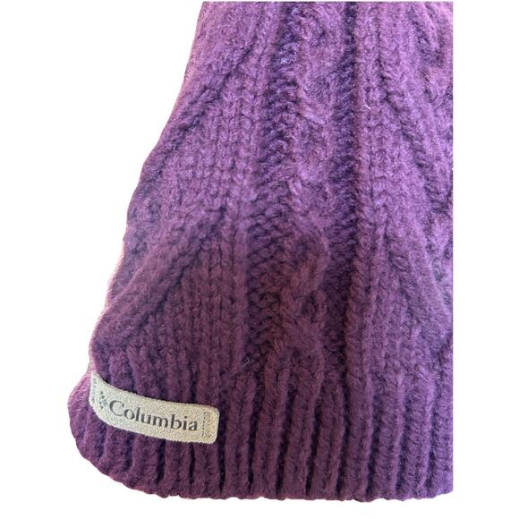 Columbia Omni Heat Hat Cap Mens Women’s Beanie OS Columbia Cable Knit Maroon - Picture 9 of 9